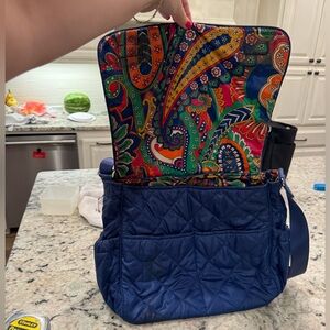 Vera Bradley Messenger Bag Blue Light Quilted Vintage
